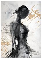 Plakatas paveikslas juoda figūra abstrakcija 21x29,7 cm A4