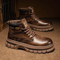 Vyriški aukštakulniai batai Lauko ankle boots vyrams Suvarstomi Patogūs vyriški odiniai batai Britiški tooling batai Botas Hombre 39 geltona