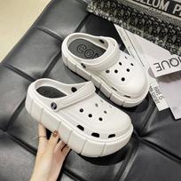 TUINANLE Hole Shoes Chunky Šlepetės Vasariniai paplūdimio batai Lauko Žalios Platformos Sandalai 36-37 balta