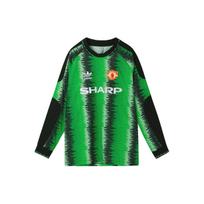 Adidas Originals Trefoil Manchester United Spalvų Blokų Ilgomis Rankovėmis Futbolo Marškinėliai Vyrams Viršutiniai Drabužiai Atogrąžų Žalias HP0449 S
