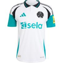 Adidas Newcastle United FC 24/25 Trečias Slim Fit Patogus Briaunotas Polo raidžių spaudinys trumpomis rankovėmis Retro futbolo marškinėliai Vyriški viršutiniai drabužiai Baltas Žalias JJ4460 S