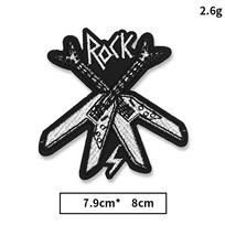 Roko ir Rolo Siuvinėti Lygintuviniai Pleistrai Punk Stiliaus Audinio Aplikacijos Hard Rock Heavy Metal Muzikos Emblema Juoda Kaukolės Emblema Striukei