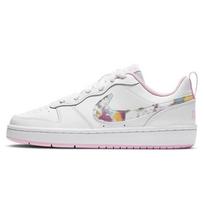 Nike Court Borough Low 2 SE GS Gėlėtas Swoosh Vaikų sportbačiai Balti Šviesiai Arktiniai Rožiniai Daugiaspalviai CK5426-100 39
