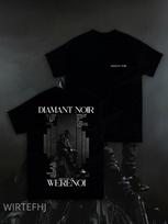 Werenoi Vyriški sunkaus audinio 100% medvilnės marškinėliai - Dvipusiai Diamant Noir grafiniai marškinėliai, pralaidūs orui, reguliaraus kirpimo, gatvės stiliaus marškinėliai S