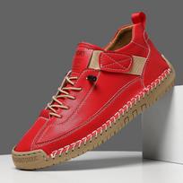 Autumn and Winter Plus Men's Mid Top Martin Boots, Outdoor Casual Shoes, Workwear, Stitched Men's Shoes 35