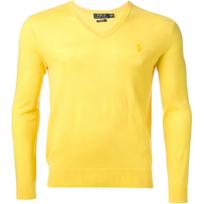 Polo Ralph Lauren Vienspalvis Megztinis su Mažu Arkliuko Logotipo Siuvinėjimu, V formos iškirpte, Plaunamas Vilnos Mezgimo Megztinis Vyriškas megztinis 710781028-006 XS