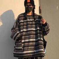Laisvalaikiai megzti megztiniai ilgomis rankovėmis Rudens moteriški vintažiniai dryžuoti megztiniai Viršutiniai žieminiai marškiniai Megztiniai Hiphopo laisvi mezginiai 28418 S oriono spalva