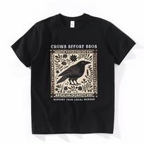 Varnos Prieš Brolius Marškinėliai Palaikykite Savo Vietinį Varnų Būrį Marškinėliai Grafinis Spaudas Apvalus Kaklas Trumpomis Rankovėmis T-Shirt Viršus XX-Large juoda
