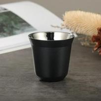 80ml 304 nerūdijančio plieno kavos puodeliai vyno taurė espreso puodeliai dvigubos sienelės termoizoliuotas kapsulės puodelis mažos talpos arbatos butelis 80ML juoda