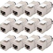 Digitus Cat.6a Keystone Module (silver, 12 pieces, with intelligent cable manager) DN-93617-12
