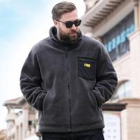 Didelio dydžio vyriška paminkštinta šilta striukė su aukšta apykakle, madinga, universali, kasdieniška, sportinė, lengva, kvėpuojanti striukė 2XL tamsiai pilka spalva
