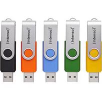 Intenso Office Line Multipack 64GB (5 USB-A 3.2 USB sticks in yellow, green, black, blue + orange) 3543595