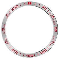 Metalinis laikrodžio rėmelio žiedas, skirtas Garmin Quatix 8 47mm 51mm, nerūdijančio plieno išmaniojo laikrodžio apsauginis dėklas, rėmelis Quatix8 priedams 47mm sidabras/raudona