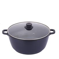 Aliumininis dvigubos rankenos nerūdijančio plieno non-stick puodas su kompozitiniu dugnu 16 cm juoda