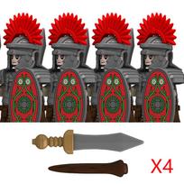 Medieval Military Rome Legionary Building Blocks Royal Guard Army Soldier Figures Centurion Adjutant Shield Sword Bricks Toys