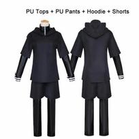 4vnt. JP Anime Tokyo Ghoul Ken Kaneki Cosplay kostiumas Visas komplektas juodas kovos uniforma Moterų vyrų Helovino kostiumas S