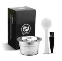 [i Cafilas][HLB12] Daugkartinio naudojimo kavos kapsulių filtras, nerūdijančio plieno, užpildomas kremas mašinoms CAFFITALY, AID IXPRSSI, Tchibo Cafissimo, COMPACT, MINI 1 Capsule sidabras