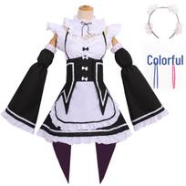 S-3XL Re:Zero Anime kambarinės kostiumas - Didelio dydžio Ram/Rem apranga S