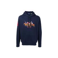 Polo Ralph Lauren Logotipo Spaudinys Siuvinėtas Su Gobtuvu Ilgomis Rankovėmis Džemperis Vyriškas džemperis Mėlynas 710823853-001 XL