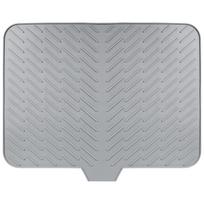 Didelis silikoninis nusausinimo kilimėlis su nukreipimo anga dubenims ir indams džiovinti 58*43cm - 570g pilka spalva