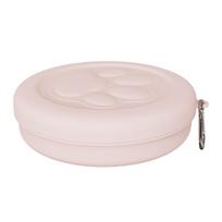2-in-1 Portable Pet Feeder Bowl, Collapsible Silicone Food Container with Carabiner for Outdoor Dog Cat Travel S šviesiai rausvos spalvos
