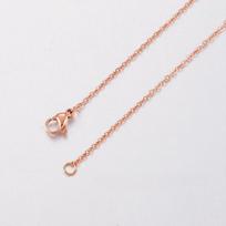 1mm/2mm nerūdijančio plieno Cross O Chain Rose Gold karoliai moterims Vyriški pasidaryk pats papuošalai ploni apyrankės karoliai 1mm-40cm rožinio aukso spalvos