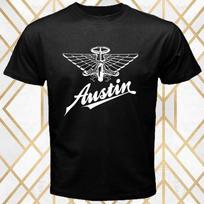 Austin Retro Klasikinio Automobilio Logotipas Juodi Unisex Marškinėliai S