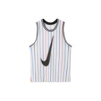 Nike Dri-Fit DNA dryžuotas apvalios kaklo formos krepšinio marškinėliai be rankovių, balti, DX0436-100 L