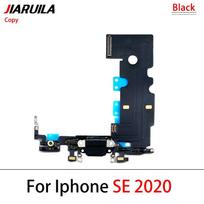 iPhone SE 2020 USB įkrovimo prievado mikrofono doko jungties plokštės lankstusis kabelis atsarginės dalys Black Copy No IC