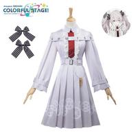 Project Sekai Nightcord At 25 Singer White Mikuu Cosplay Costume Wig Women Lolita Dress Japanese Uniform Halloween Party Outfits S 40-45kg smėlis