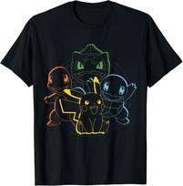 Pokémon - Pikaču Čarmanderis Bulbasauras Skirtlas Kantos Ratas Marškinėliai 3XL