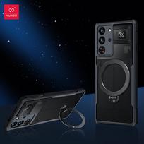 XUNDD Dėl ZTE nubia RedMagic 9 9S 10 10S Pro Plus Pro+ dėklo prabangus apvalkalas su oro pagalvėmis, atsparus smūgiams, telefono dangtelis su pasukamu magnetiniu laikikliu For RedMagic 10 Pro+ juoda