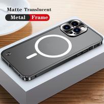 Prabangus aliuminio lydinio apsauginis metalinis rėmo dėklas, skirtas iPhone 16 15 14 13 12 11 Pro Max viskas įskaičiuota dangtelis, skirtas Magsafe iPhone 14 Pro For IPhone 12 juoda