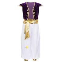 Berniukų arabų princo kostiumas, kepuraitė, rankovės, liemenė, liemenė su kelnėmis, skirtos Helovino suknelių vakarėliui 3-4 Years violetinė