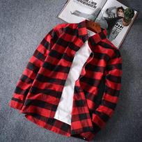 Vyriški Slim Fit languoti marškinėliai ilgomis rankovėmis – madingi korėjietiško stiliaus 3XL raudona