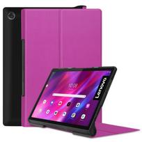 Lenovo Yoga Tab 11 / YT-J706X Custer tekstūros horizontaliai atverčiamas PU odos dėklas su laikikliu ir užmigdymo / pažadinimo funkcija For Lenovo Yoga Tab 11 / YT-J706X  violetinė
