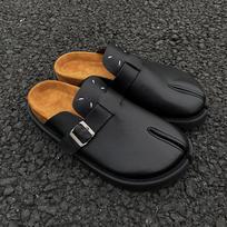 Naujas Vyriškas Produktas Tabi Šlepetės Kamštinė Oda Personalizuotas Skeltas Pirštų Dizainas Paplūdimio Batai Juodi Birken Įslystami Lauko Muller Batai 38 juoda