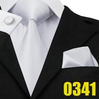 Barry.Wang baltas smėlio spalvos šilko kaklaraištis Vyriškas mados žakarinis kaklaraištis nosinaitė Rankogalių sąsagos Oficialios vestuvės N-0341