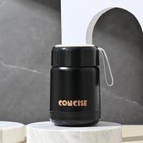 300 ml mini termosas, nešiojamasis izoliuotas butelis, dvigubas nerūdijančio plieno maisto konteineris 300ml juoda