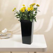 Elegantiškas plastikinis vaza šviežiems ir džiovintiems žiedams - Stilingas gėlių stovas Black Size S