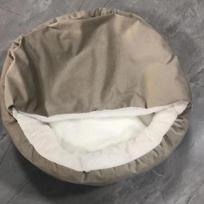 Ortopedinė šuns lova, skalbiama mašinoje, su gaubtu žiemai, šilta, atspari vandeniui ir nešvarumams, katės, šuniuko namelis, glaudynėlis  šunų lovos S 48x48x20cm