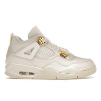 Air Jordan 4 Retro Metallic Gold Moteriški sportbačiai Kreminiai Buriniai Juodi AQ9129-170 35.5