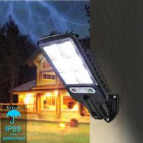 Nauja 1/2/3/4/5PACK 5000W saulės gatvių lemputė PIR judesio jutiklis, pritemdoma šviesa lauko vandeniui atspari naktinė lemputė IP65 šviesa 100LED 1PCS juoda