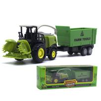 1/55 Vaikų edukaciniai žaislai, Žemės ūkio sunkvežimiai, Frikciniai traktoriai, Automobilių modeliai, Dovanos 1/55-20.5*5.5*4.2cm,A žalia
