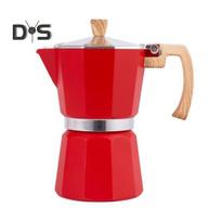 „Moka Pot“ espreso kavos virimo aparatas lengvai valomas viryklės kavos aparatas, aliuminio itališko dizaino kubietiškas kavos virimo aparatas, suteikiantis sodraus skonio 150ML raudona