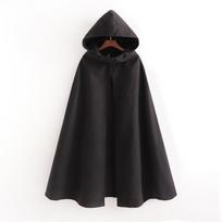Mada Moterų apsiaustas Retro gobtuvai Kailis Gothic Cape Poncho Laisvalaikis megztinis Laisvi paltai Moteriški šilti Cosplay Gatvės drabužiai Viduramžių S juoda