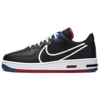 Nike Air Force 1 Low React Juodi Balti Sportiniai Raudoni Mėlyni Bėgimo Bateliai CT1020-001 38