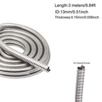 Vidinis skersmuo 4-20 mm 304 nerūdijančio plieno gofruotas vamzdelis Vielos linija Kabelio kanalas Apsauginė žarna Vamzdelio ilgis 3 metrai 13mm