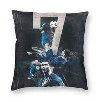 CR7 Ronaldo Football Soccer Pillowcase Double-sided Printing Cushion Cover Decor Throw Pillow Case Cover Seat Zipper 45*45cm 12x12Inch