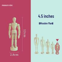 12  (30cm) Medinis jungiamas manekenas - Meno modelis ir namų dekoras